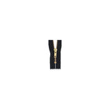 #6 Metal, Black, 10" YKK Closed End Zipper with Brass Teeth, #6CEB-10-BLK