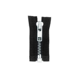 #5 Metal, Black, 20" YKK Separating Jacket Zipper with Aluminum Teeth, #6JK-20-BLK-N