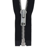 #10 Metal, Black, 28" YKK Separating Jacket Zipper with Brass Teeth, #9JK-28-BLK-B