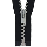 #10 Metal, Black, 30" YKK Separating Jacket Zipper with Aluminum Teeth, #9JK-30-BLK-N