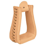 Natural Leather Covered Stirrups, Roper