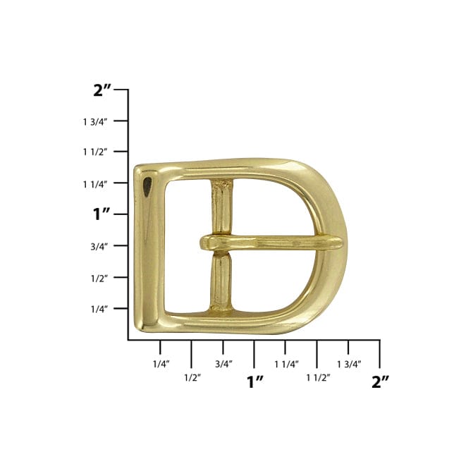 Ohio Travel Bag Buckles 1" Brass, Center Bar Buckle, Solid Brass, #C-1414-SB C-1414-SB