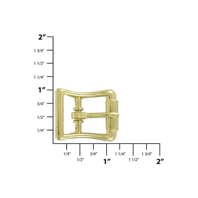 Ohio Travel Bag Buckles 5/8" Brass, Immitation Roller Center Bar Buckle, Zinc Alloy, #C-54-5-8-BP C-54-5-8-BP