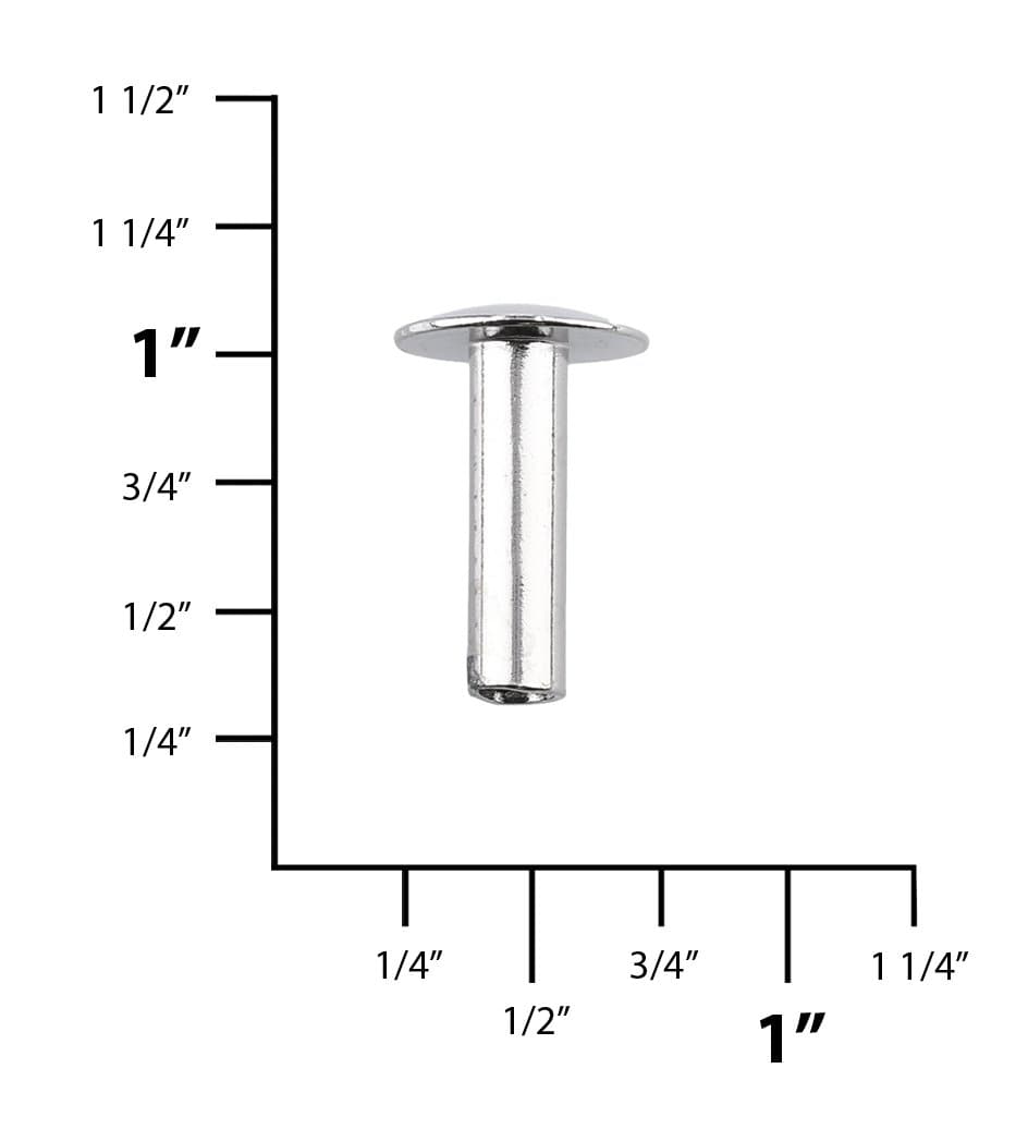 Ohio Travel Bag Fasteners 10/16" Nickel, Tubular Rivet, Steel - 12 pk, #350-10-16-NP 350-10-16-NP