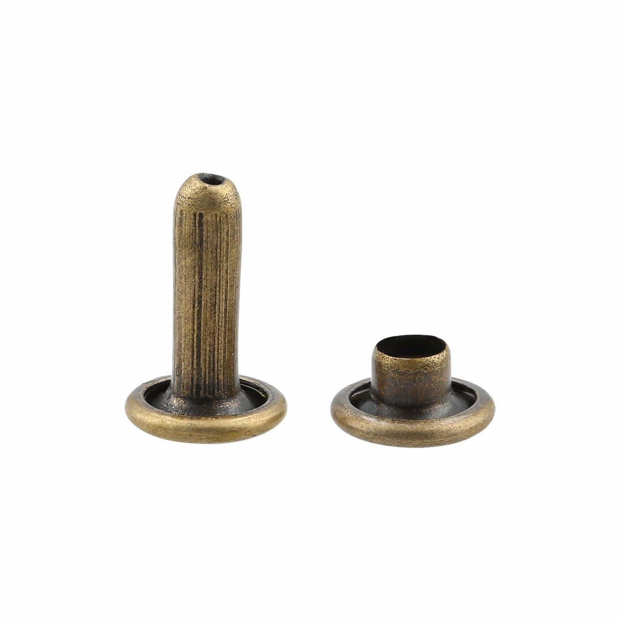 Ohio Travel Bag Fasteners 12mm Antique Brass, Double Cap Jiffy Rivet, steel, #A-339-ANTB A-339-ANTB