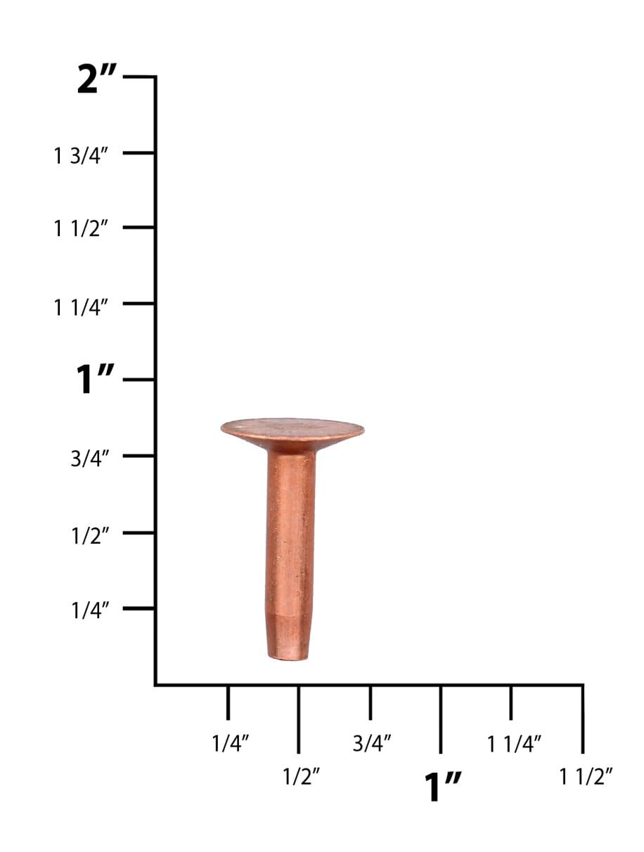 Ohio Travel Bag Fasteners 3/4" Copper, #9 Rivet with Burr, Zinc Alloy, #L-307-9-B L-307-9-B