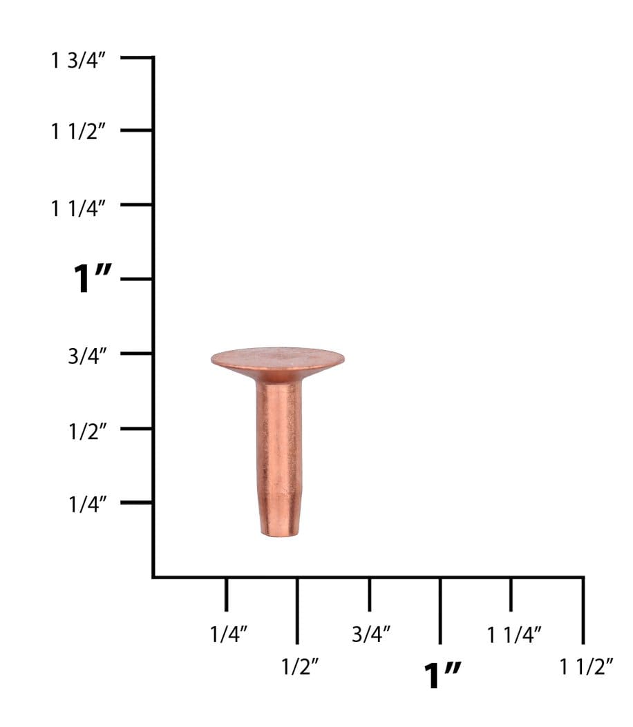 Ohio Travel Bag Fasteners #9 5/8" Copper, 1 lb. Box of Rivets with Burrs, Copper, #L-307-9-A L-307-9-A