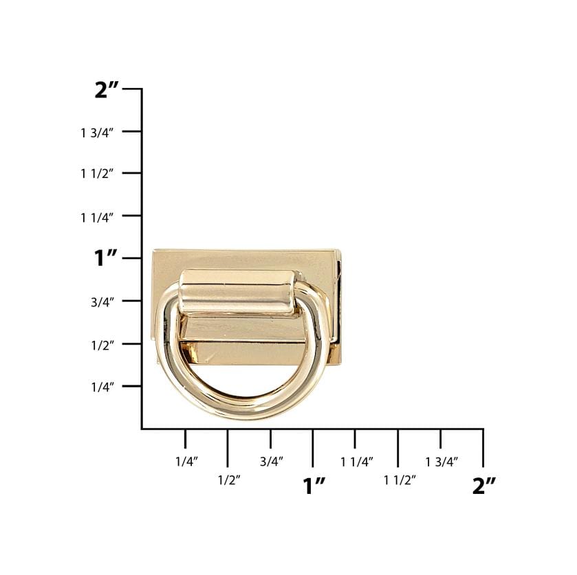 Ohio Travel Bag Handles 3/4" Light Gold, Handle Loop With 5/8" Channel, Zinc Alloy, #P-3093-LTGOLD P-3093-LTGOLD