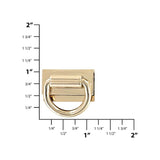 Ohio Travel Bag Handles 3/4" Light Gold, Handle Loop With 5/8" Channel, Zinc Alloy, #P-3093-LTGOLD P-3093-LTGOLD