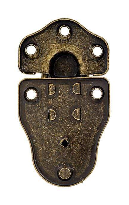 3 1/2 Antique Brass, Large Trunk Lock w/ Spring, Steel, #G-3-ANTB