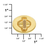 5/8" Brass, Turn Lock, Solid Brass, #P-2109-SB