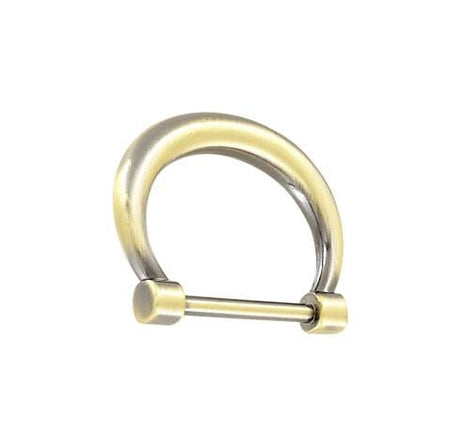 Ohio Travel Bag Rings & Slides 1" Antique Brass, Solid D Ring, Zinc Alloy, #P-2634-ANTB P-2634-ANTB