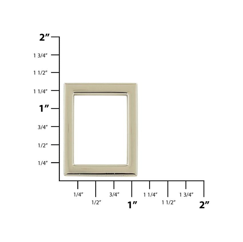 Ohio Travel Bag Rings & Slides 1" Nickel, Rectangular Ring, Zinc Alloy, #P-2655-NIC P-2655-NIC