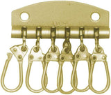 Ohio Travel Bag Rings & Slides 13/16" Gold, 6-Hook Key Plate, Steel, #C-1004-GOLD C-1004-GOLD