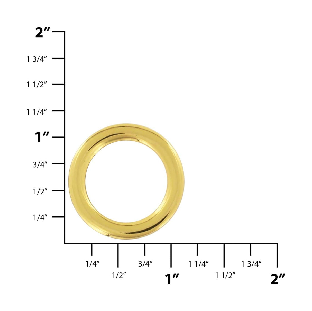 Ohio Travel Bag Rings & Slides 3/4" Gold, Cast Flat Round Ring, Zinc Alloy, #P-2553-GOLD P-2553-GOLD