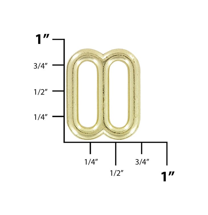 Ohio Travel Bag Rings & Slides 5/8" Brass, Cast Slide, Zinc Alloy, #C-1187-BP C-1187-BP