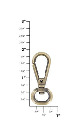 Ohio Travel Bag Swivel Snaps 1/2" Antique Brass, Lever Swivel Snap Hook, Zinc Alloy, #P-2887-ANTB P-2887-ANTB