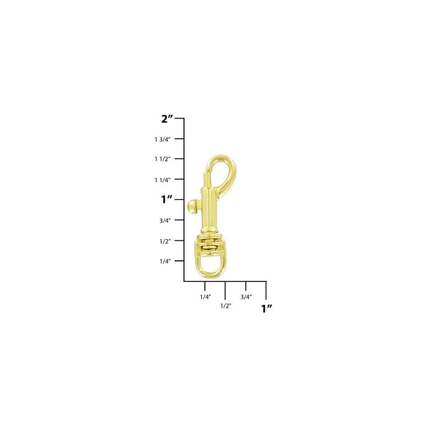 1/4" Brass, Bolt Swivel Snap Hook, Zinc Alloy, #P-1782-BP