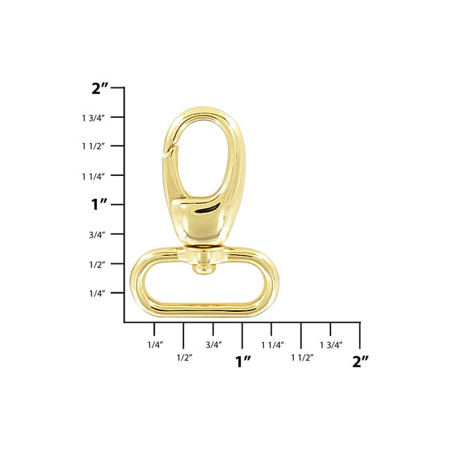 Ohio Travel Bag Swivel Snaps 1" Shiny Gold, Lever Swivel Snap Hook, Zinc Alloy, #P-2274-GOLD P-2274-GOLD