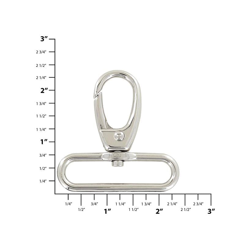 Ohio Travel Bag Swivel Snaps 2" Nickel, Lever Swivel Snap Hook, Zinc Alloy, #P-3139-NIC P-3139-NIC