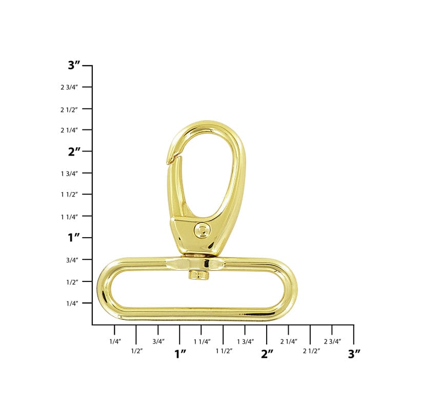 Ohio Travel Bag Swivel Snaps 2" Shiny Gold, Lever Swivel Snap Hook, Zinc Alloy, #P-3139-GOLD P-3139-GOLD